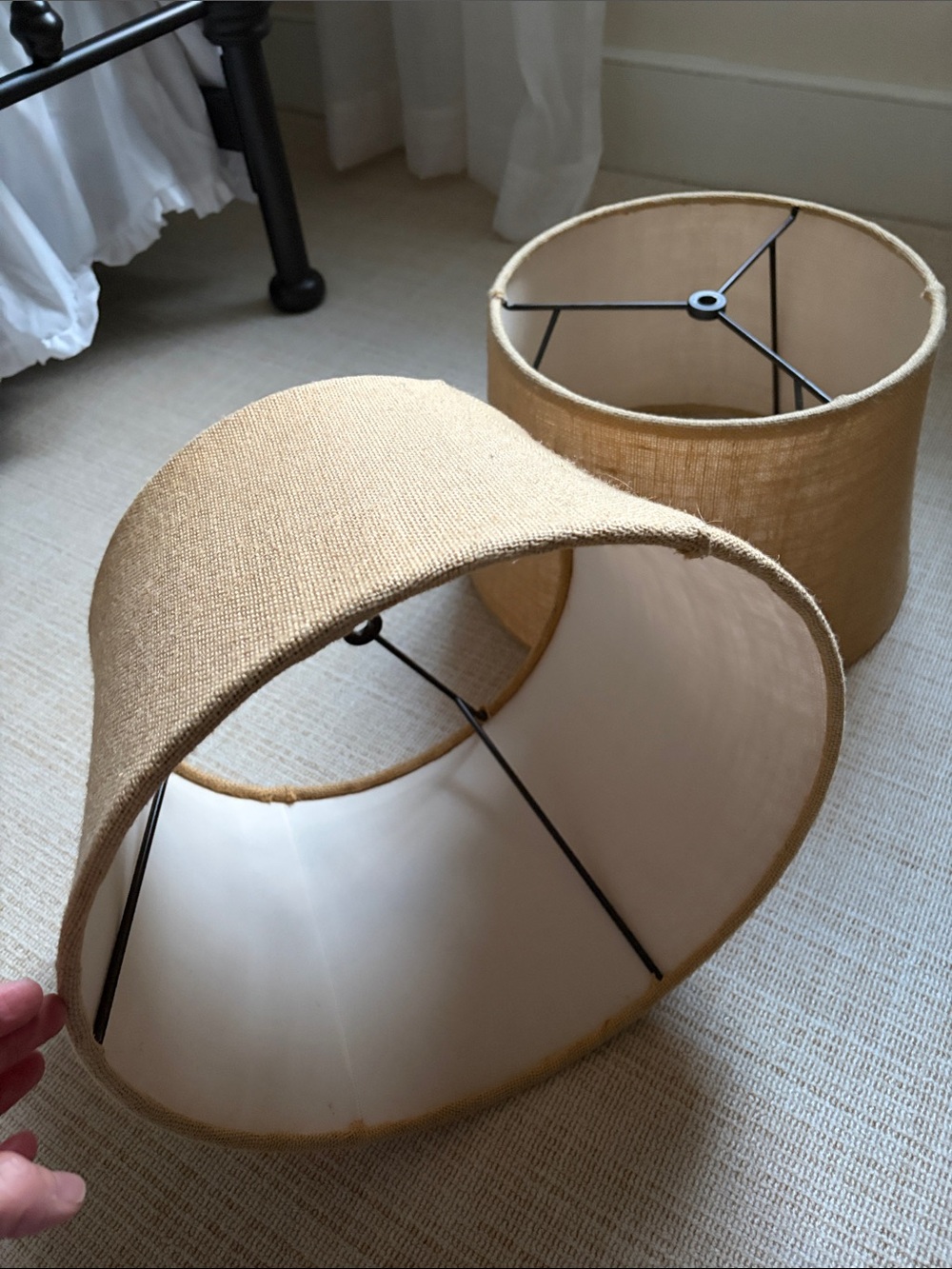 Pottery barn burlap lamp shades